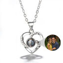 S925 Silver Romantic Colorful Photo Projection Necklace Heart