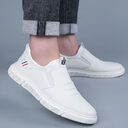 Men Shoes Black White Flats Walking