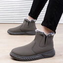 Winter Snow Boots Men V Cutout Shoes