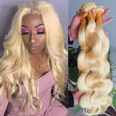 Simulated Human Hair Body Wave Curtain 613 Wig