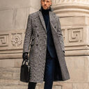 Full Wool Suit Collar Medium Length Double Breasted