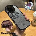 Glitter Astronaut Camera Stand Phone Case For I14