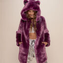 Faux Fur Coats Women Warm Long Sleeve Hooded