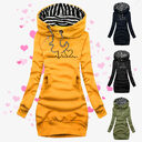 Heart Print Long Clothes Women Hoodie Sweatshirt Pullover