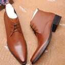 Lace Up Business Short Boots High Top Shoes