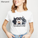 Summer Women's Clothing Schnauzer Dog Printed Wear Clothes