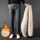 Men's Trousers Winter Velvet Thickening Loose Fleece Pants