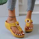 Thong Sandals Women High Heel Wedges Shoes Flip