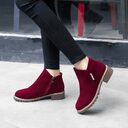 Winter Boots Cotton Women's Low Heel Square