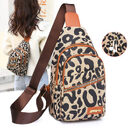 Leopard Print Sling Chest Bag With Headphone Jack