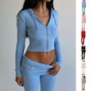 Hoodie Suit Sports Leisure Sexy Zip Long Sleeve