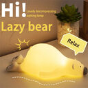 Cute Bear Silicone Night Light 3 Levels Atmosphere