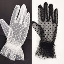 Beauty White Wedding Gloves for Girls Mesh Evening