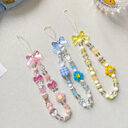 Beaded Flower Mobile Phone Lanyard Jewelry Accessories Hand