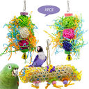 3pcs Bird Toy Parrot Gnawing Supplies Utensils Brushed