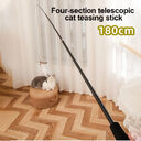 Pet Toy Cat-teasing Stick Extendable 180cm Rod Feather