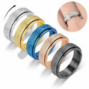 Turnable Anxiety Rings Rainbow Silver Color Relieve Stress