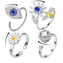 Turnable Rings Eyes Flowers Anxiety For Women Fidget