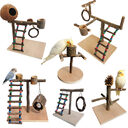 Solid Wood Parrot Station Frame Training Bird Shelf