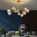Nordic Chandelier Modern Simple Crystal All Copper Light