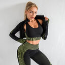 3PCS Yoga Set Seamless Sport Women Gym Clothing