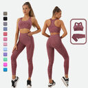 2PCS Seamless Yoga Set Women Tracksuit High Waist