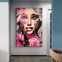 Abstract Female Graffiti Makeup Poster Canvas Print