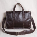 Vintage Business Leisure Horizontal Style Leather Briefcase Computer