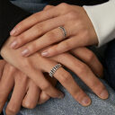 Rings Couple Models Pair Of Silver Niche Design