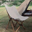 Folding Wooden Grain Aluminum Pipe Camping Chair Portable