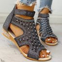 Rhinestones Sandals Summer Peep-toe Hollow Out Shoes
