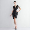 New Bead Craft Long Slimming Banquet Evening Dress