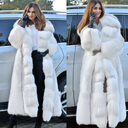 Women's Long Style White Fur Coat