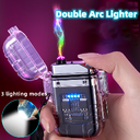 Transparent Shell Double Arc Lighter Waterproof And Windproof