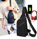 Camouflage Chest Bags Men Crossbody Bag With Headphone