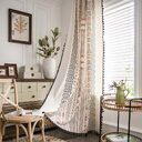Boho Cream Cotton And Linen Print Sun Shade