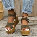 Wedge Sandals For Women Summer Casual Non-slip Cross-strap