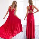 V-neck Long Dress Women Cross Strap Beauty Back