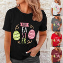 Shirts Women Easter Printed Casual Blouses Short Sleeve