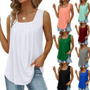 Summer Tank Tops For Women Loose Fit Pleated