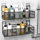 Wall-Mounted Bathroom Shelf No Drill Shower Shampoo Organizer