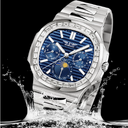 Men's Watch With Diamond Blue Face Large Square