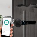 Glass Room Door Indoor Wooden Fingerprint Lock Bluetooth