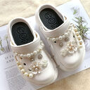 Croc Accessories Fashion Pearl Flowers