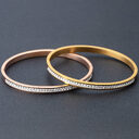 Single Row Stainless Steel Bracelet With Diamond Opening