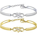 Infinity Heart Bracelet Bangle Crystal Love Forever Symbol