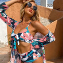 Women's Fashion Popular Print Three Piece Swimwear
