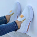 Large Size Sports Shoes Flat Solid Color Women's