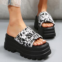 Peep Toe Slipper High Heel Flat Shoes Summer
