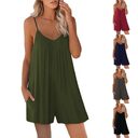 Womens Jumpsuit Casual Sleeveless Strap Loose Jumpsuits Summer